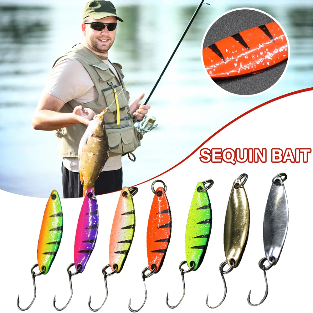

Fishing Trout Spoons Set 7PCS Spoons 2g Iron Trout Bait Set with Single Hook for Char Bass Perch Fishing N66