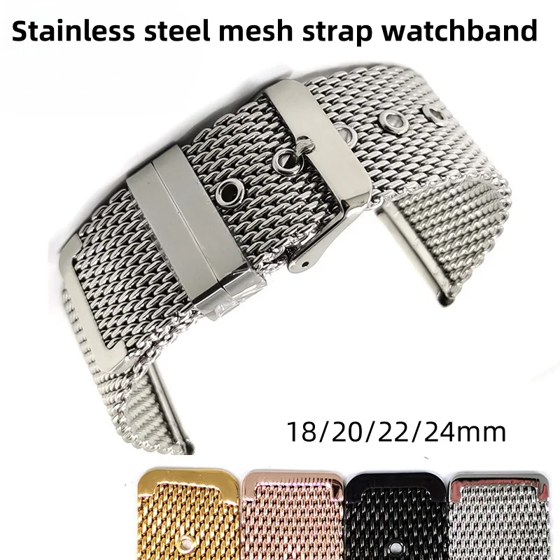 Ремешок для часов из нержавеющей стали с миланской сеткой 18/20/22/24 мм