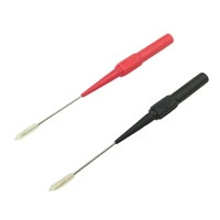 2pcs 1mm test probe stainless steel puncture needle back 4mm banana socket tip