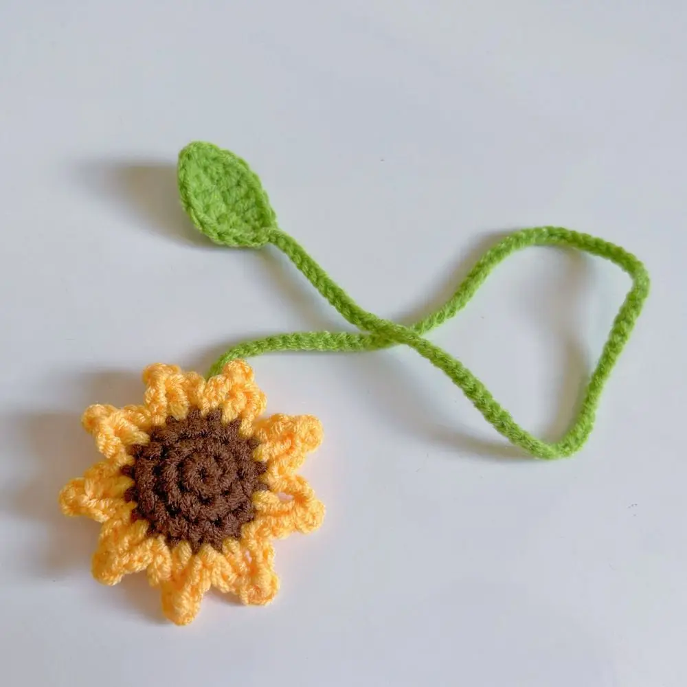 

Бумажная вязаная закладка подсолнух