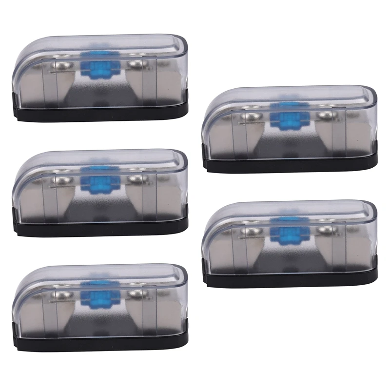 

5X Car Stereo Fuse Holder, Auto Agu Audio Fuse Box Power Distribution Block 4Ga In 4Ga Out,Single Way