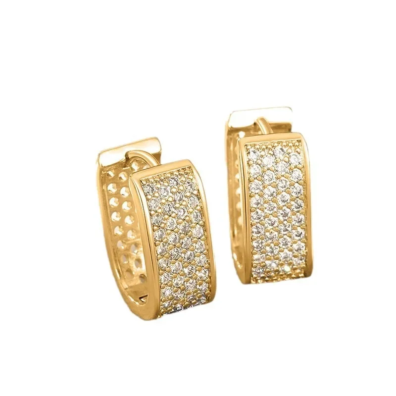 Новые женские серьги квадратные легкие роскошные медные микро-вставки из