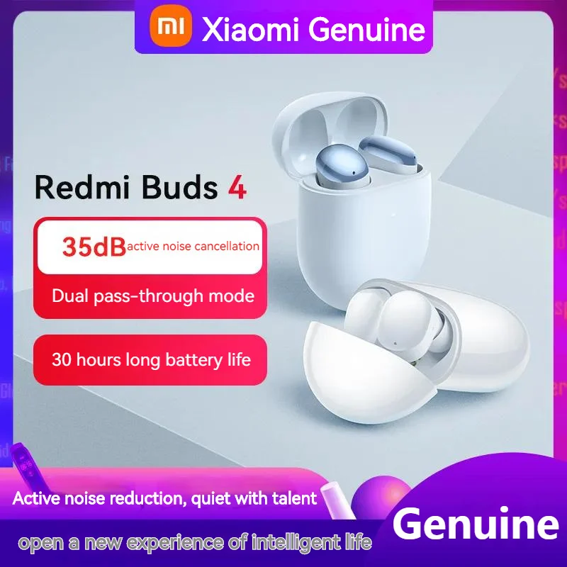 

Xiaomi Redmi Buds 4 TWS Active Noise Canceling earphones Wireless Bluetooth 5.2earbuds sports waterproof headset gamer