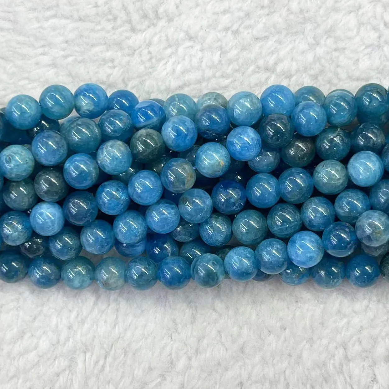 High Quality Natural Light Blue Apatite Stone Round Loose Beads 4/6/8/10MM For DIY Bracelet Earrings Jewelry Making Accessories