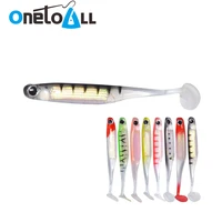 onetoall 5 pcs 100mm 5g soft artificial lure shad t tailed bait silicone carp bass pike saltwater fishing tackle accessories