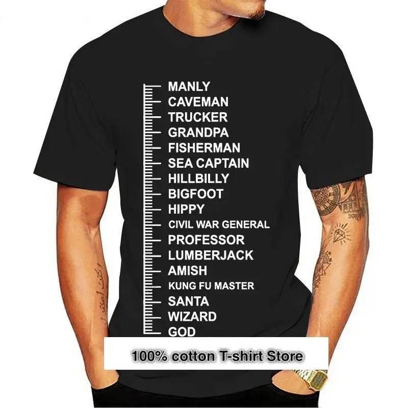 

Camiseta a la moda para hombre y mujer, camisa divertida con regla para medir la longitud de la barba, nueva