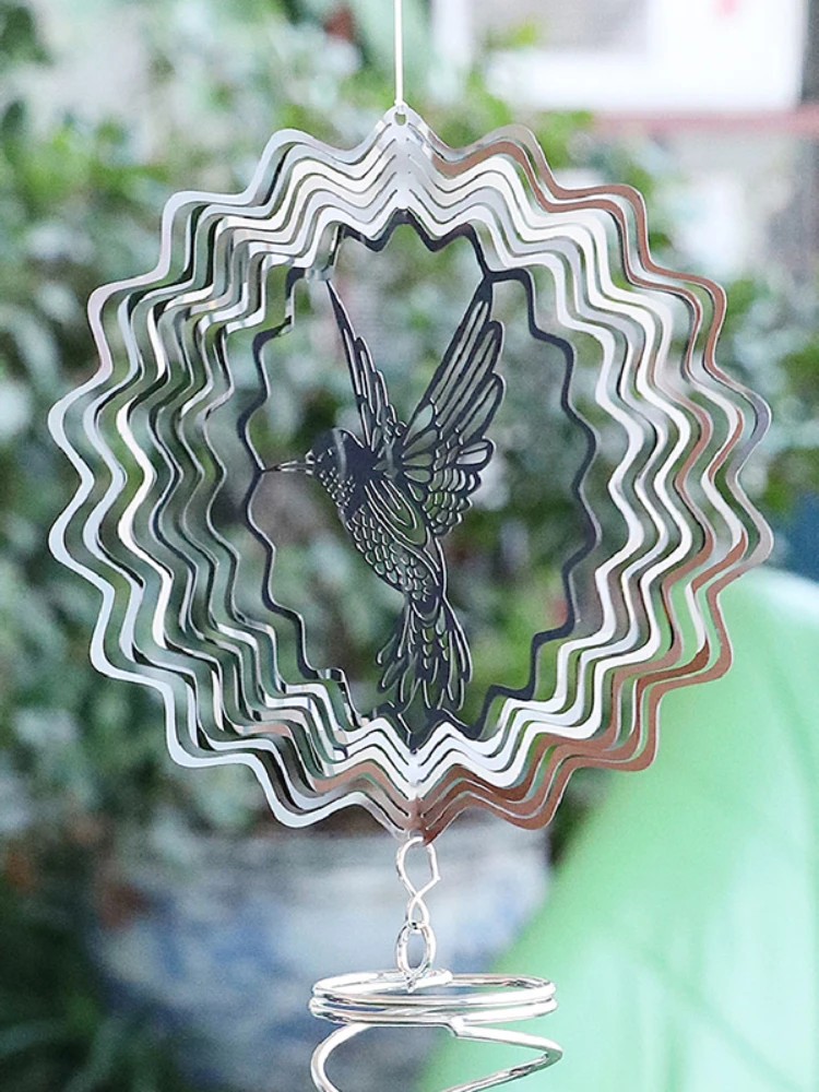 

Stainless Steel Stereo Rotating Windchime Metal Wind Chime Spinner Outdoor Ornaments Wind Chimes Home Garden Hanging Decorations