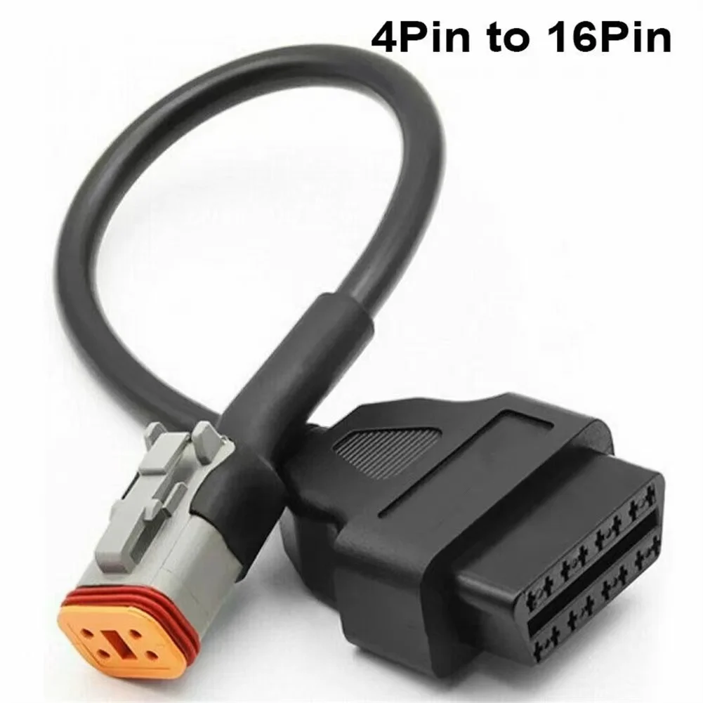 

1PC Motorcycle 4 Pin To 16 Pin OBD2 Diagnostic Scanner Cables Adapter For Harley Motorcycles Adapter Cable Electronics Accessory