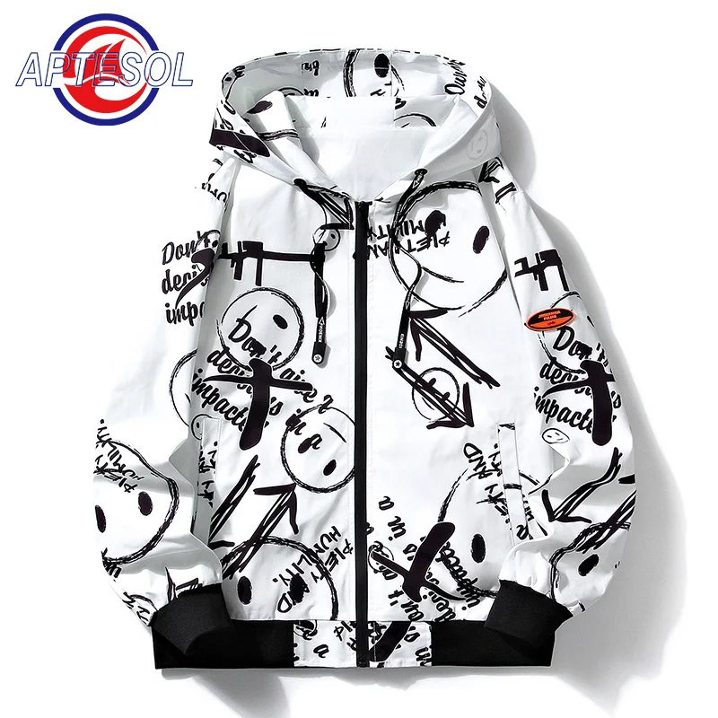 

Куртка APTESOL мужская с капюшоном на молнии, Повседневная Уличная одежда в японском стиле, мягкая ветровка в стиле хип-хоп, весна-осень, y2k