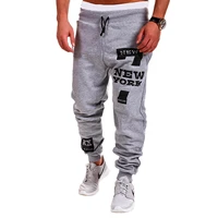 2022 summer trendy new mens lace up elastic waist hip hop pants letter printing loose casual sports pants