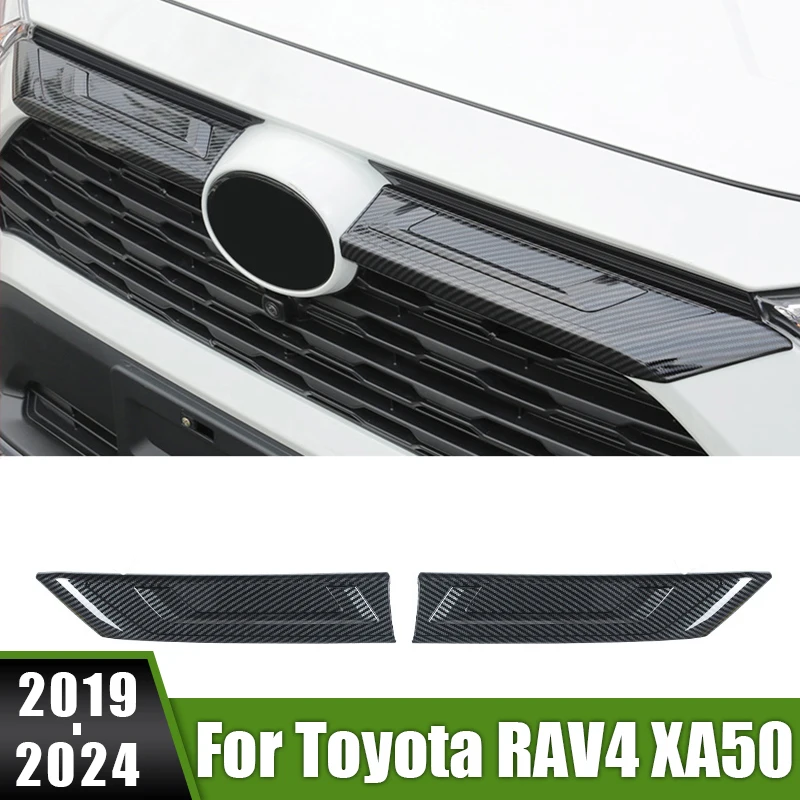 

For Toyota RAV4 XA50 2019 2020 2021 2022 2023 2024 RAV 4 Hybrid Car Styling Front Upper Grille Grill Molding Trim Cover Sticker