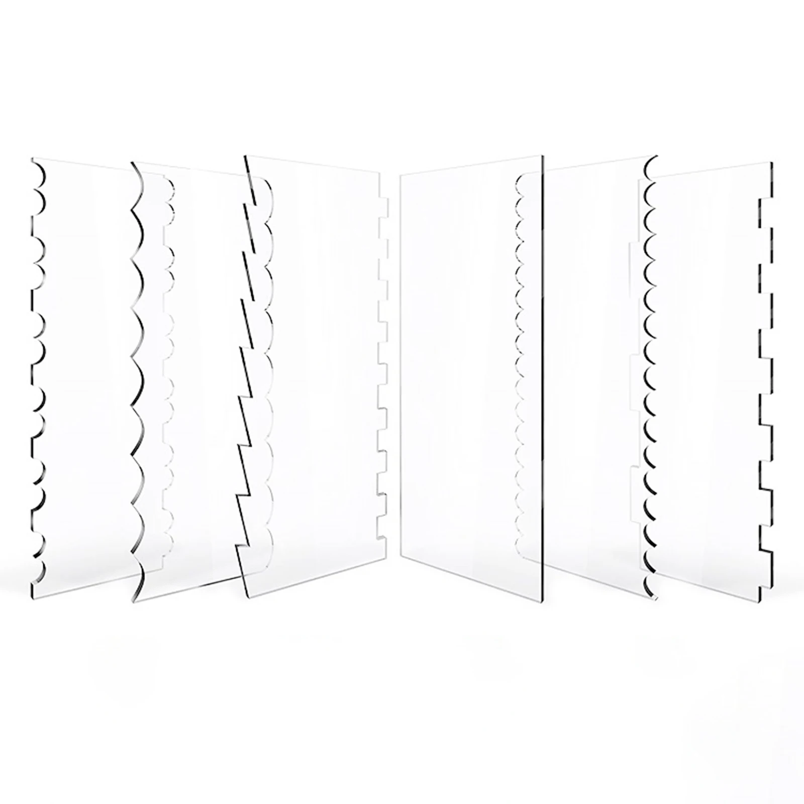 

6 шт., прозрачный акриловый скребок для торта