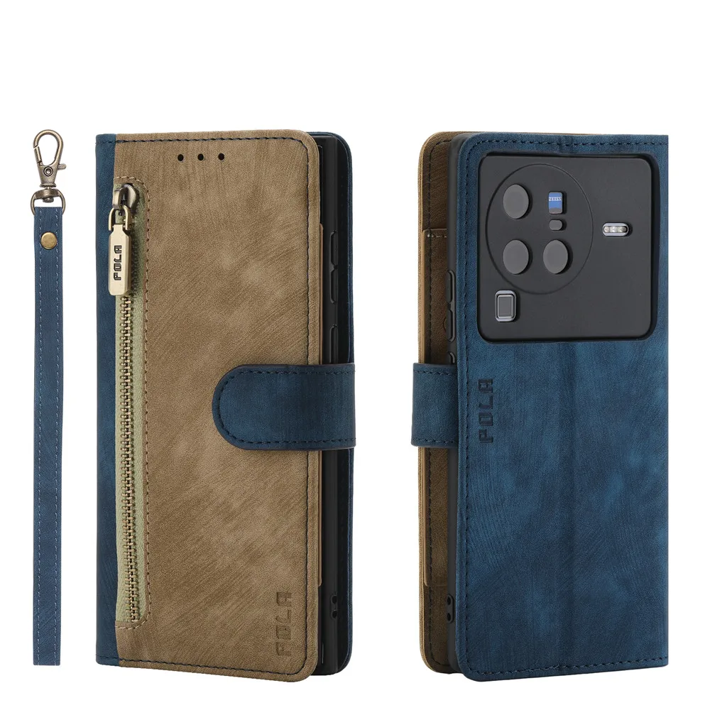 

Luxury Business Leather Case For Vivo X90 Pro Plus X80 X70 X60 X50 E X51 5G Y35 Y22S Y22 Shockproof Flip Wallet Bumper Cover