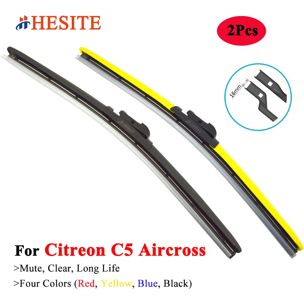

HESITE Colorful Windshield Wiper Blade For Citroen C5 Aircross SUV 2018 2019 2020 2021 2022 Red Blue Yellow Car Window Regualtor