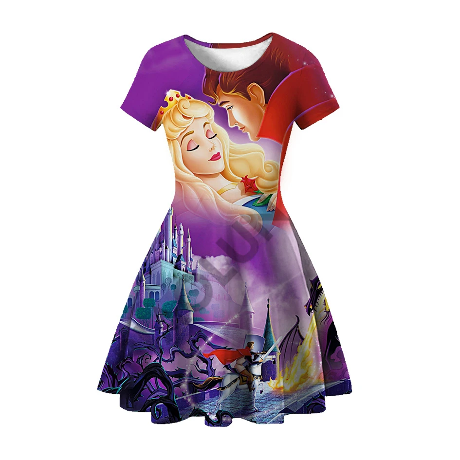 

Платье Принцессы Disney, летняя одежда в стиле Спящей красавицы Рапунцель, детская одежда, Детский Повседневный костюм на день рождения, плать...