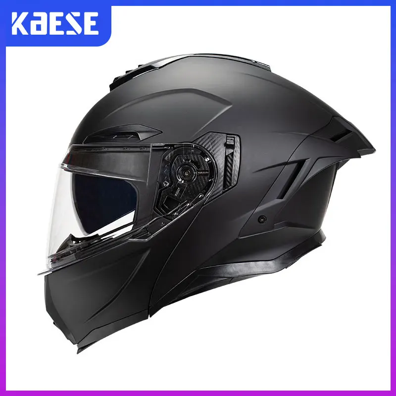 Мотоциклетный шлем модульный откидной с двойными линзами на все лицо для
