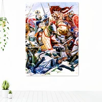 knights templar armor wallpaper home decor order of the temple banners flag wall art vintage crusaders posters canvas painting 7