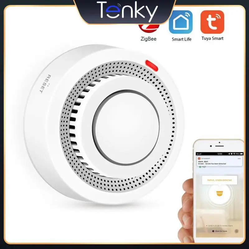 

App Push Notifications And Control Smoke Detector Safety Prevention Tuya Smart Sound Alarm Real-time Monitoring Tuya Zigbee