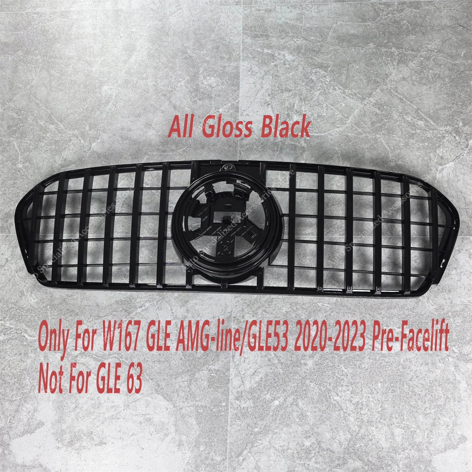 

Для Mercedes-Benz W167 GLE AMG-line/GLE 53 2020-2023 предварительно подтягивающий глянцевый черный GT-стиль, передний бампер, решетка, обвес