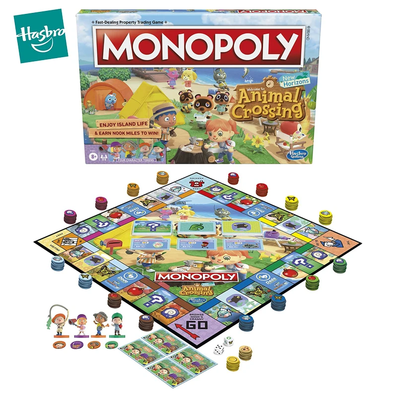 

Original Hasbro Monopoly Animal Crossing Board Game New Horizons Character Token Kids Toys Family Party Table Game Children Gift