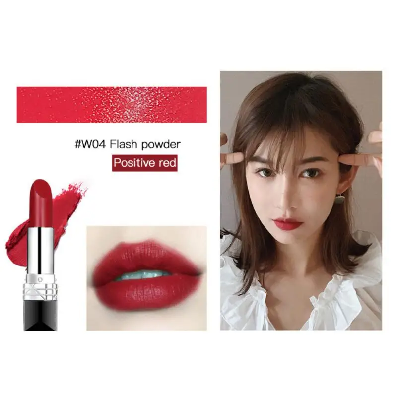 

Matte Lipstick Long Lasting Shimmer Lipstick Waterproof Moisturize Non-marking Soft Texture Lipgloss Women Makeup High Quality