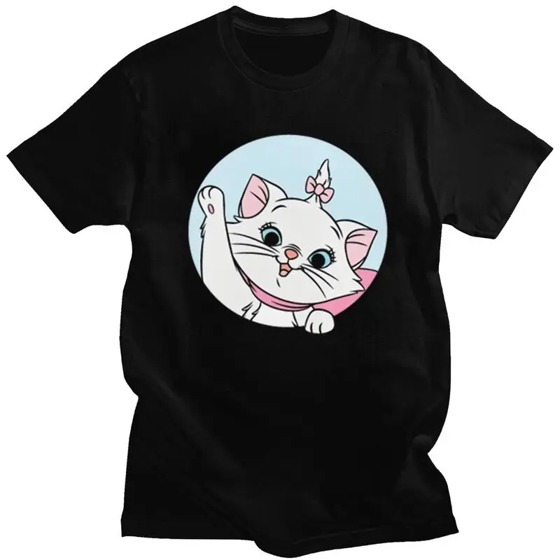 Футболка мужская классическая с мультяшным изображением Мари уличная одежда топ