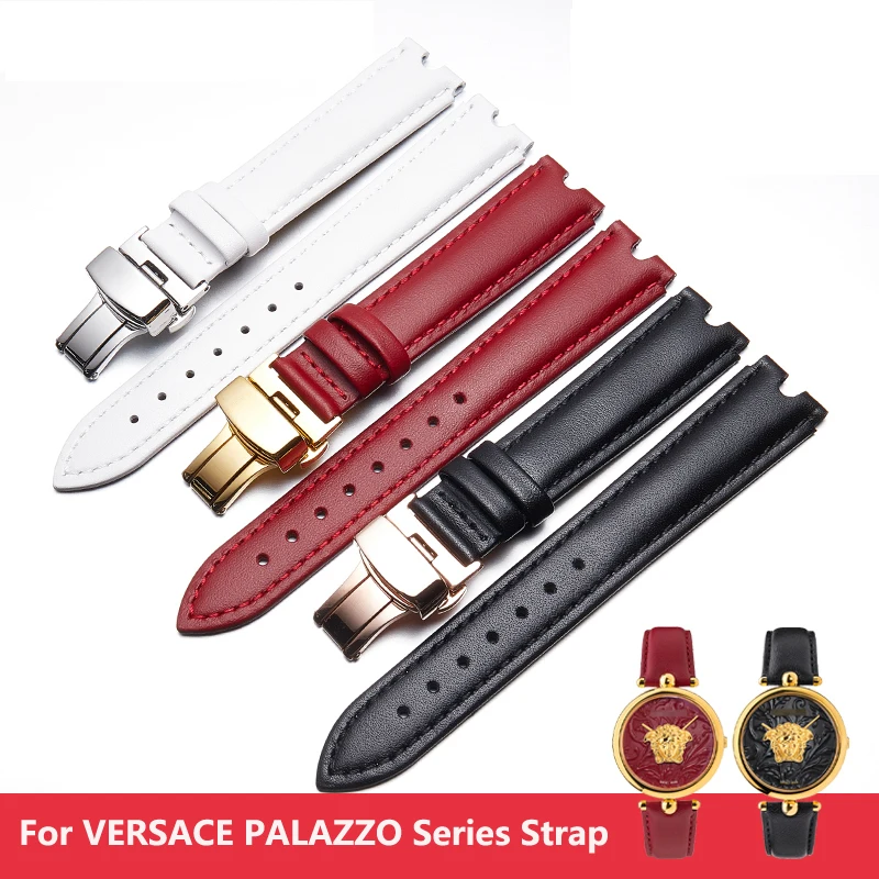 

Suitable For Versace PALAZZO Watch Strap Medusa VECQ00218 518 318 Notched Genuine Leather Watch Band Women 18mm