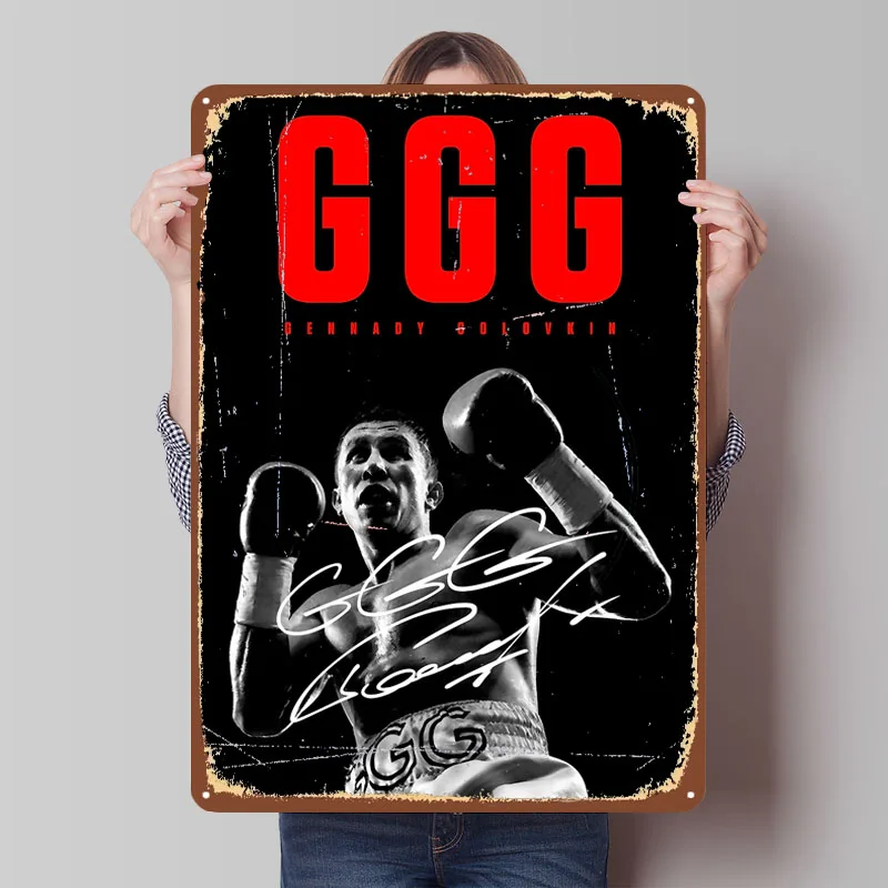 Gennady Golovkin Boxer Oster Boxing Металлические вывески Рещи для дизайна комнаты