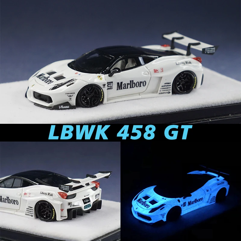 

JEC 1:64 Noctilucent Blue LBWK 458 GT Performance Resin Diorama Car Model Collection Miniature Carros Toys