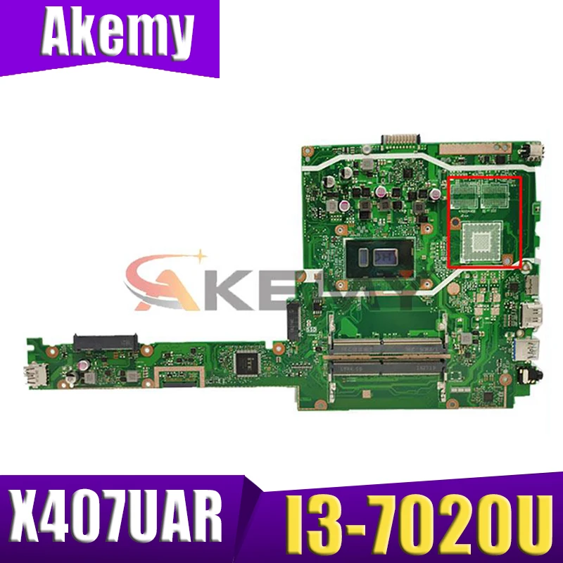 

Материнская плата Akemy для ноутбука asus X407U X407UA, материнская плата для ноутбука с процессором I3-7020U, GM, протестирована полностью на 100% год