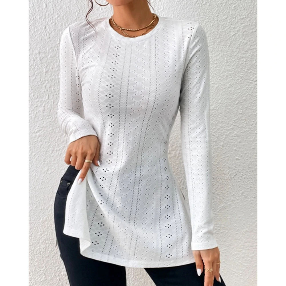 

Round Neck Long Sleeve Textured Slim Fit Sexy T Shirts Top for Women Casual Fashion 2023 Solid Tee Shirts Sprin women t Shirt