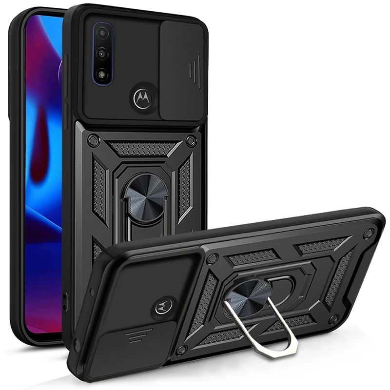 

For Motorola G Pure Case Magnetic Ring Stand Holder Armor Cases For Motorola G Stylus 5G 2021 Moto G Power Moto Play Back Cover