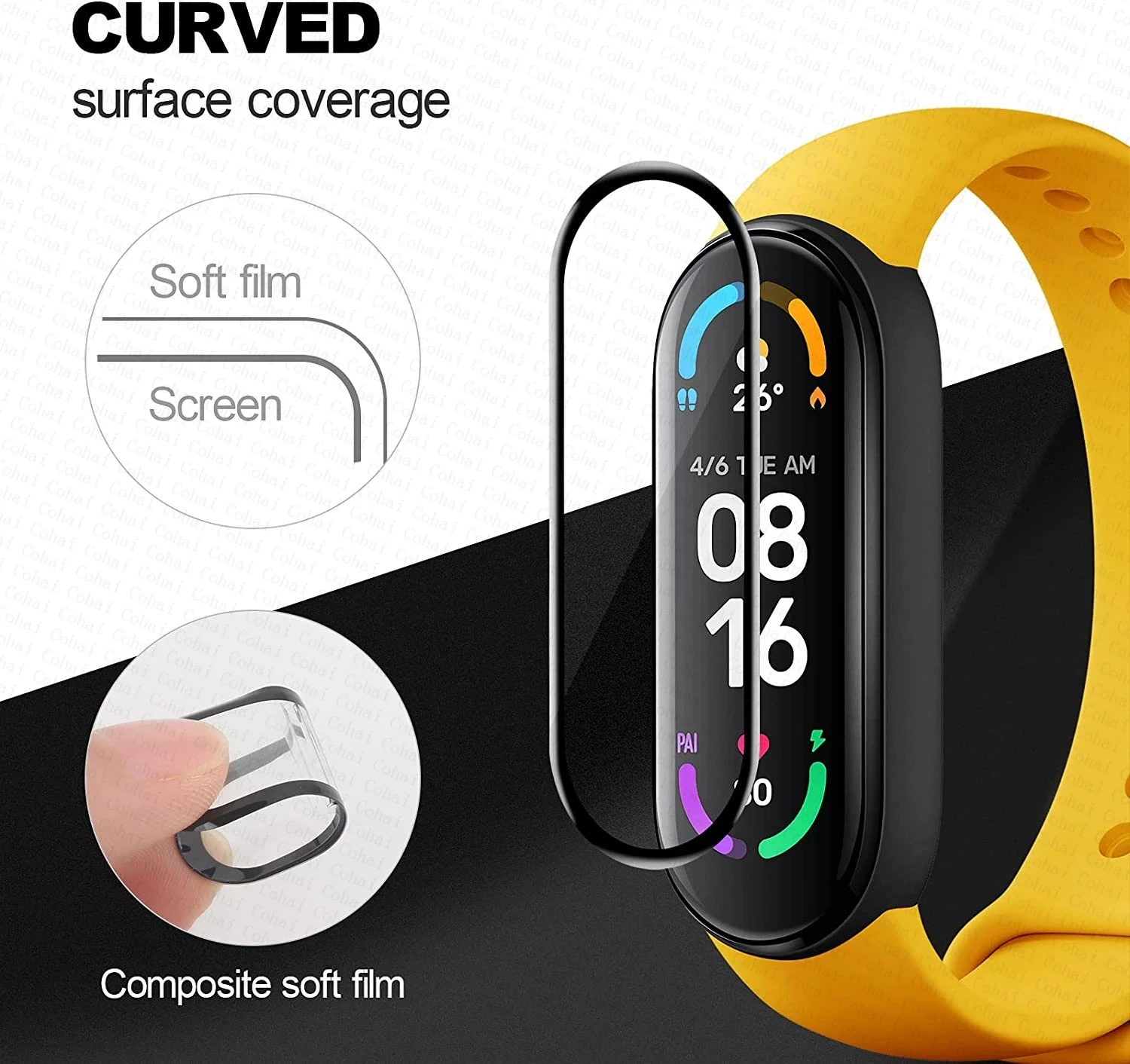 Защитное стекло для Xiaomi mi band 4 5 6 7 полное покрытие Защитная пленка Miband Чехол