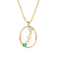 poulisa cubic zirconia oval necklace for women colorful zircon 3mm chain with pendant hypoallergenic neck necklaces elegant