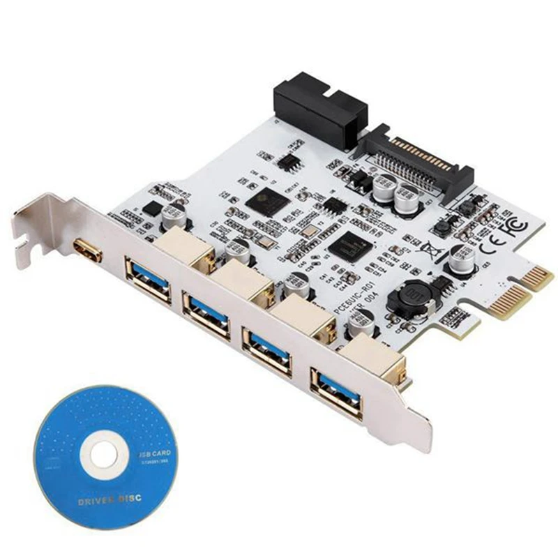

Плата расширения PCI Express PCI-E на USB 3,0, 5 портов + 1 порт USB 3,0