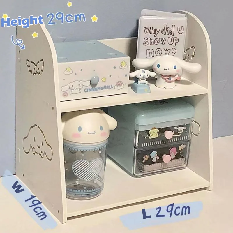

Cinnamoroll Creative Bookshelf Sanrio Kawaii Storage Rack Desktop Sorting Storage Box Bathroom and Toilet Cartoon Sorting Rack