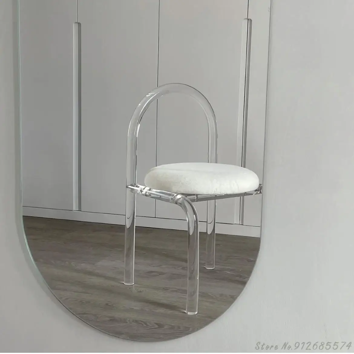 Сетчатый красный акриловый Хрустальный стул прозрачный обеденный Скандинавский