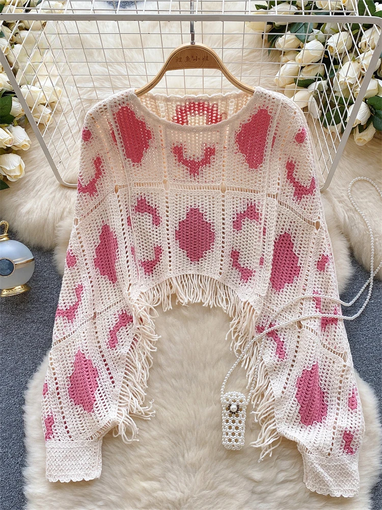 2025 Новая мода Tie Dye осенний топ женская свободная рубашка с круглым вырезом и