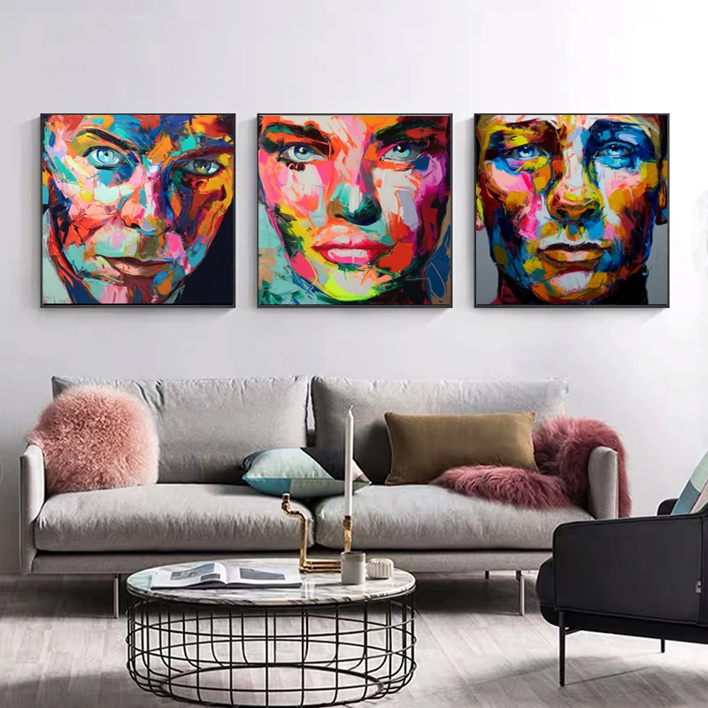 

Modern Portrait Art Posters and Prints Wall Art Canvas Painting Colorful Graffiti Art Women Pictures for Living Room Home Decor