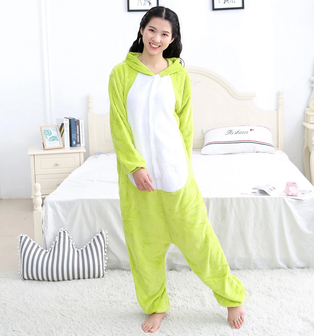 Adults Animal Onesies Frog Pajamas Sets Sleepwear Women Men Winter Unisex Festival Cosplay Costumes Kids Cartoon Flannel Pajamas