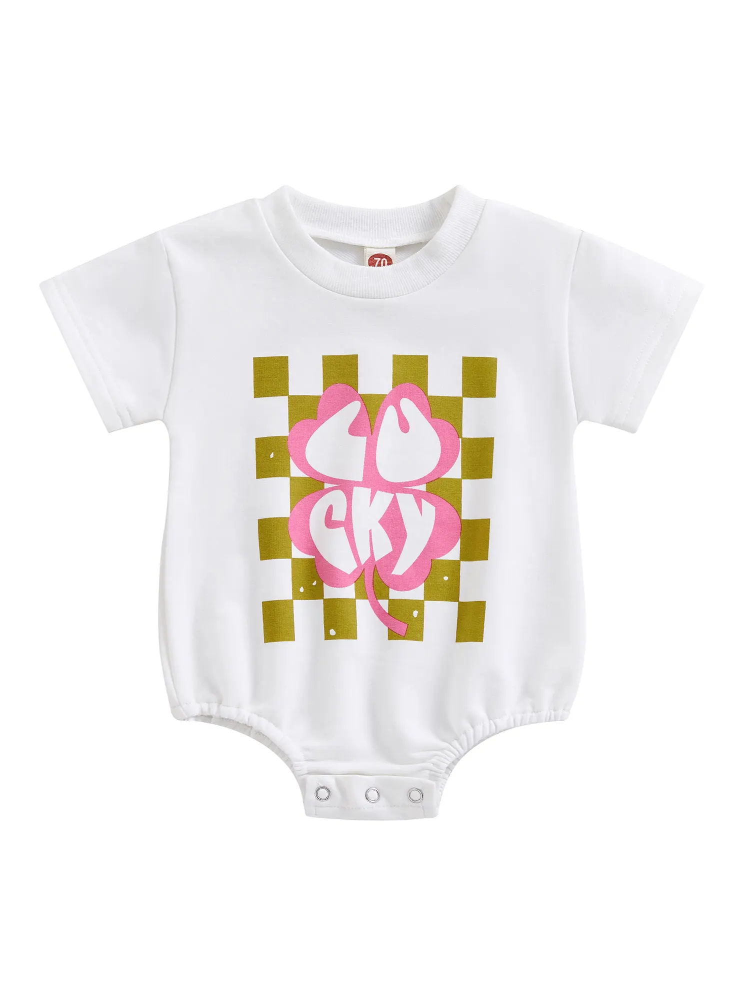 

Детский комбинезон с коротким рукавом и круглым вырезом