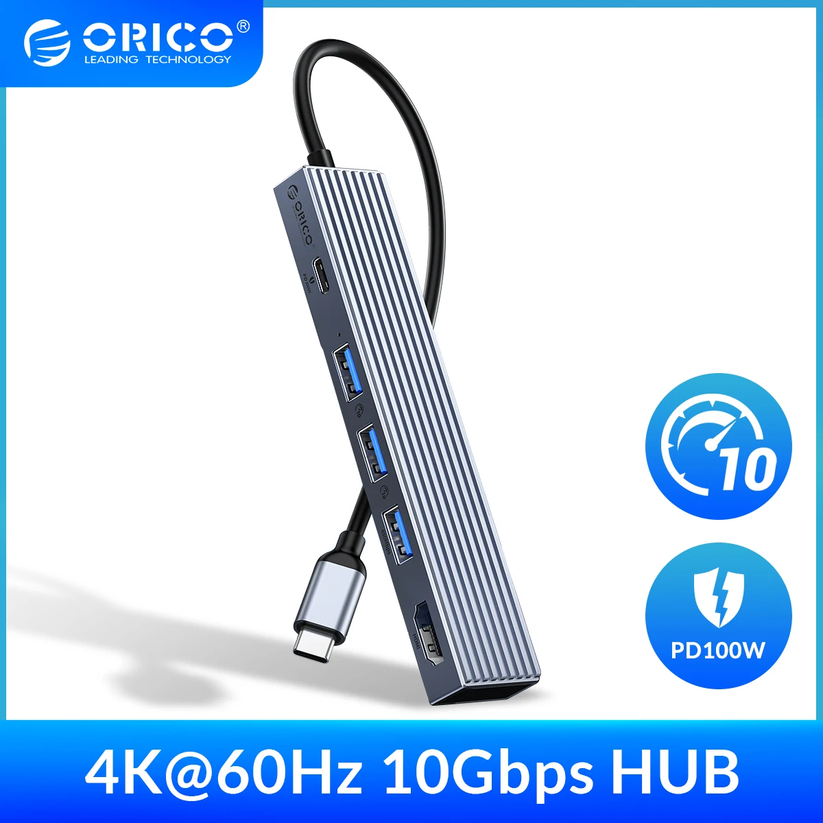 

ORICO USB C концентратор 4K60Hz док-станция HDMI-совместимый сплиттер PD100W с адаптером питания для MacBook Windows аксессуары для ноутбуков