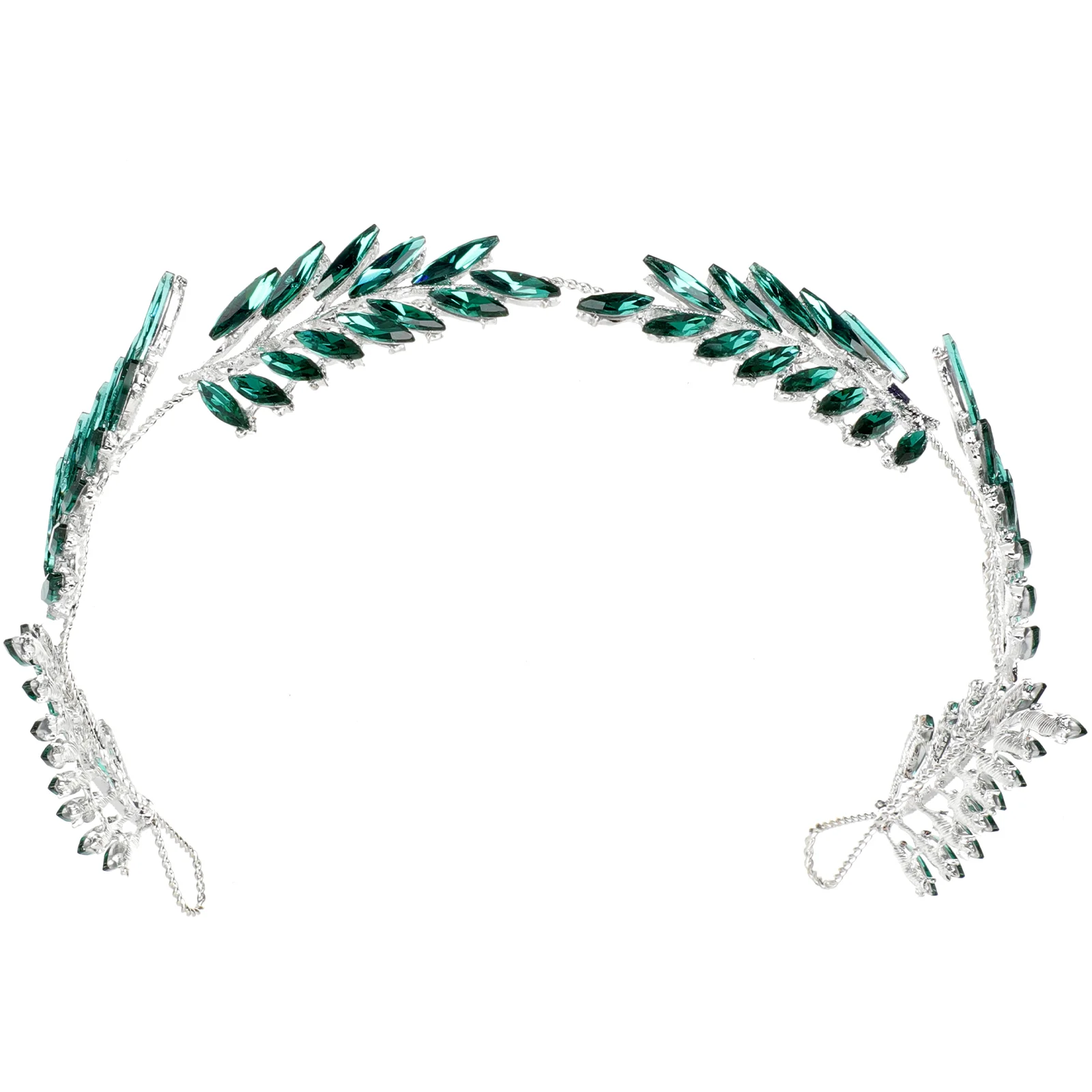 

Hair Accessories Bridal Headband Goddess Flower Rhinestone Women Leaves Leaf Wedding Bling Crystal Brides Greek Headpiece