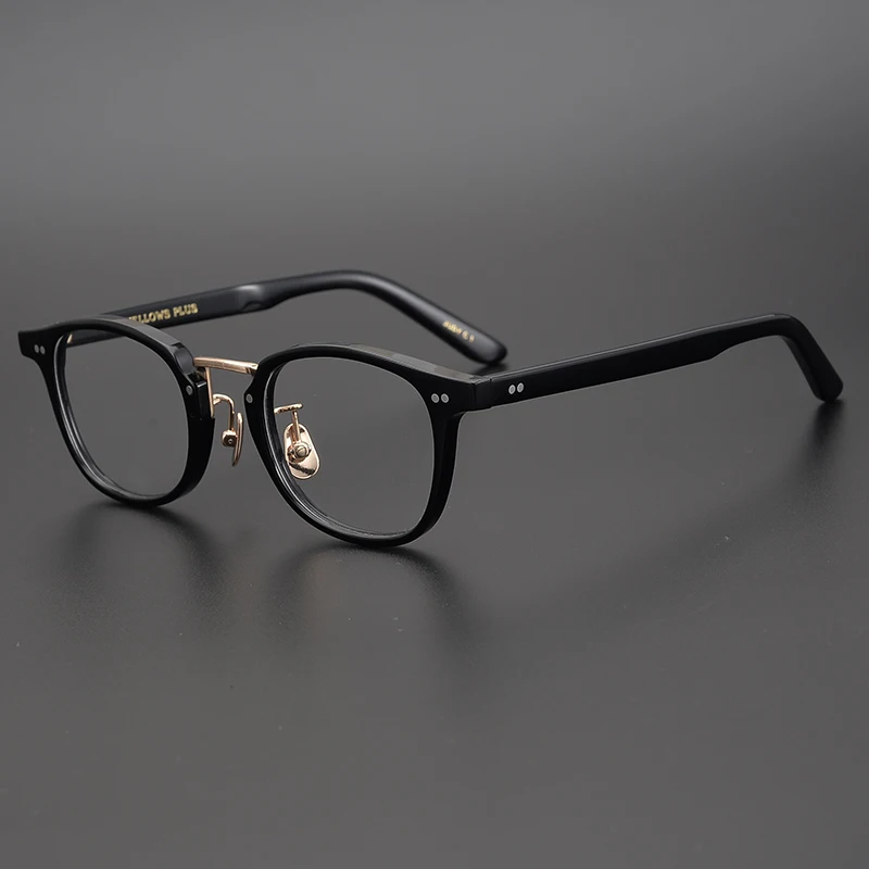 

Японские квадратные очки ручной работы, мужские винтажные ацетатные оптические очки для близорукости, мужские роскошные Брендовые очки с защитой от синего света