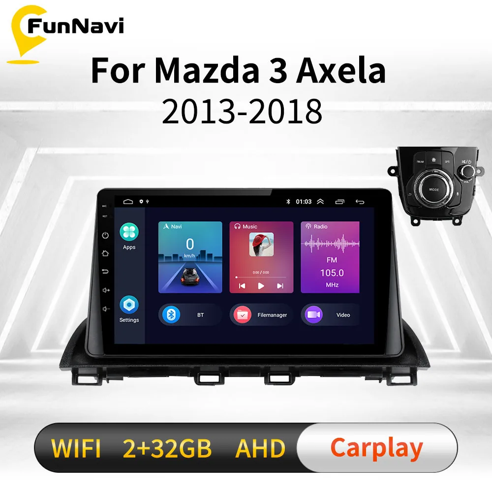 Автомагнитола для Mazda 3 2013-2018 2 Din Android стерео GPS Wi-Fi FM-навигация мультимедийный