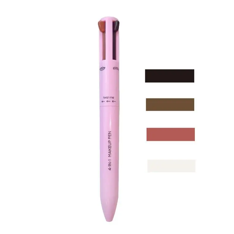 

4 In 1 Makeup Pen Eyebrow Pencil Waterproof Eyeliner Highlighter Lip Liner Pen Multifunctional Cosmetics Ballpoint Eyebrow Pen