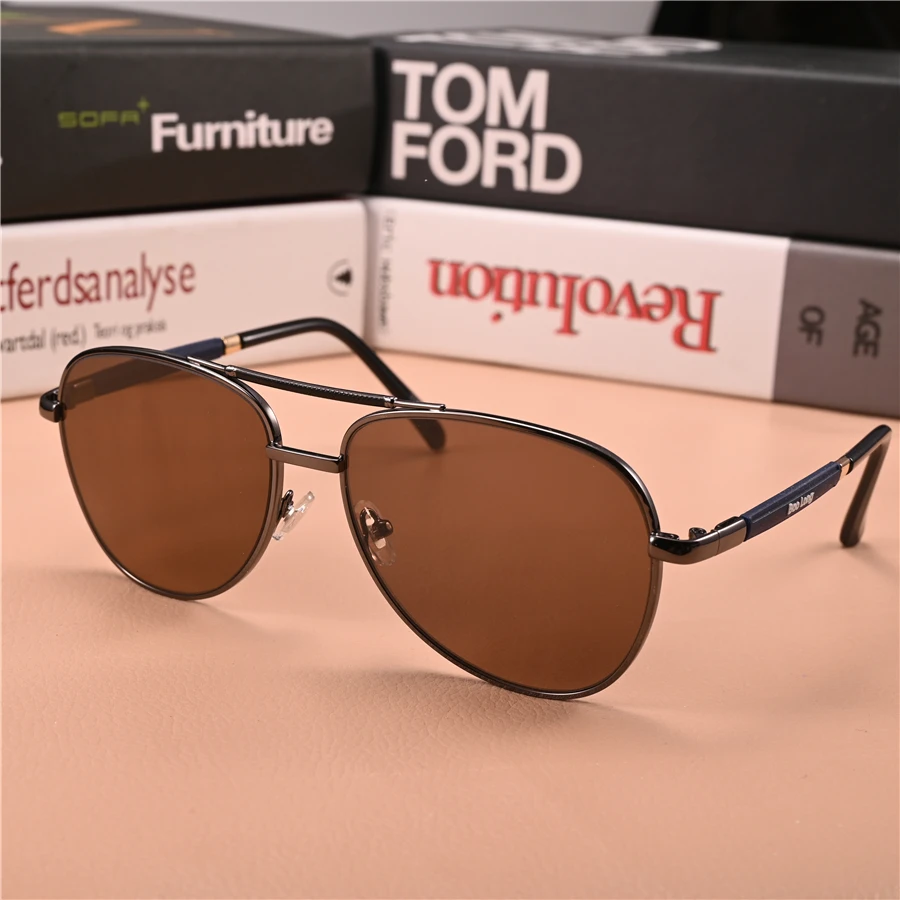 

zerosun Aviation Sunglasses Male Women Stone Glasses Men Brown Lens Natural Crystal Heavy Shades Anti Eye Dry Reflection UV400