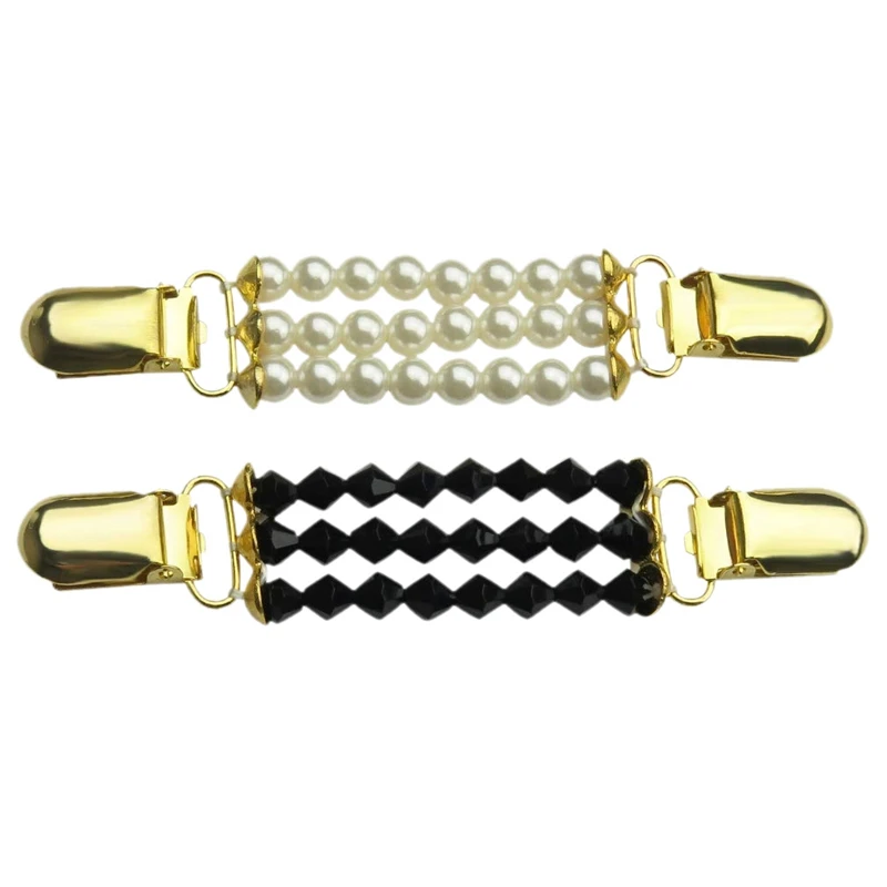 

Sweater Vest Clips-Fake Pearl & Black Dress,Blouse Back-Set/2