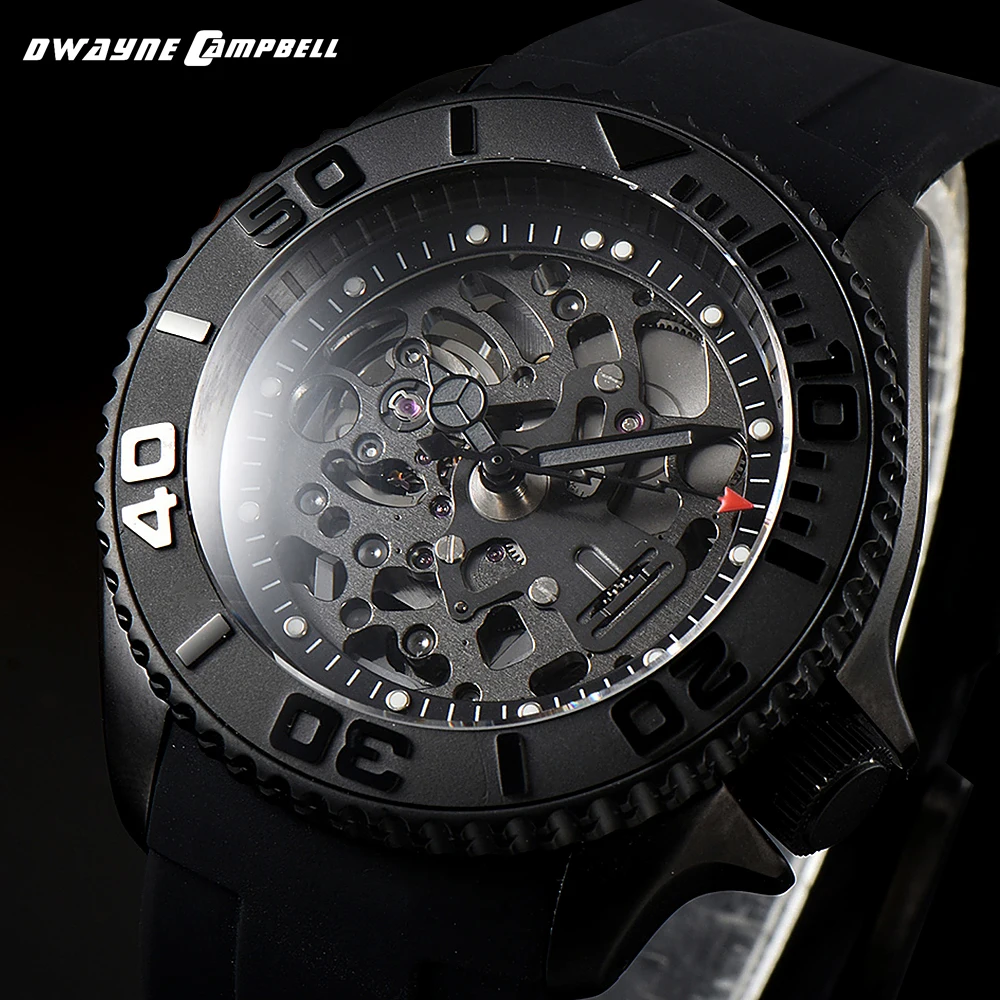 Высококачественные автоматические механические часы-скелетоны с вырезами 42 мм