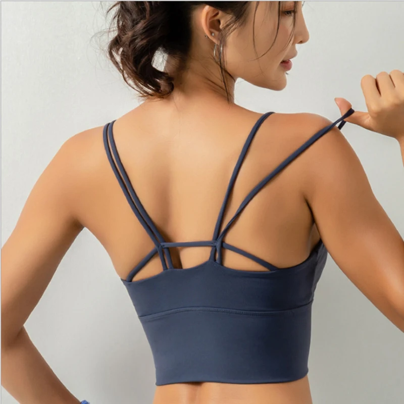 

Однотонный женский бюстгальтер для йоги фитнесс пуш-ап ударопрочный тренировочное нижнее белье для бега тренировок высокоavtive спортивный Б...